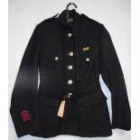 British Auxiliary Fire Service dress uniform black jacket with label ""920617 FFA 20 C 2 Y""