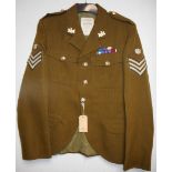 British Army dress uniform khaki green jacket with J Compton Sons and Webb Ltd label "24587851