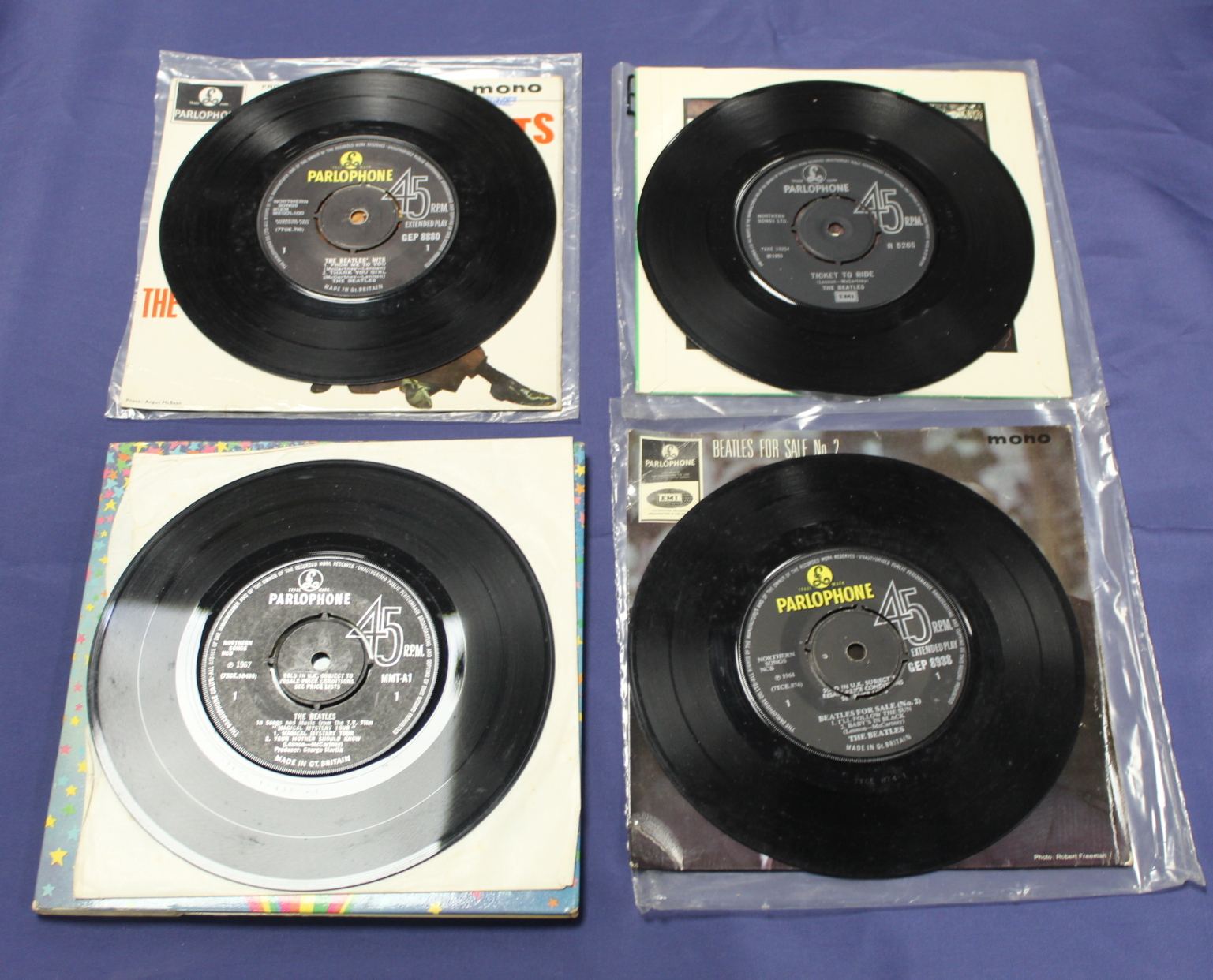 4 x The Beatles singles including Magical Mystery Tour original mono double e.p and e.ps The Beatles - Image 2 of 2