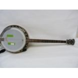 Rover four string banjo with resonator back, in fitted hard case