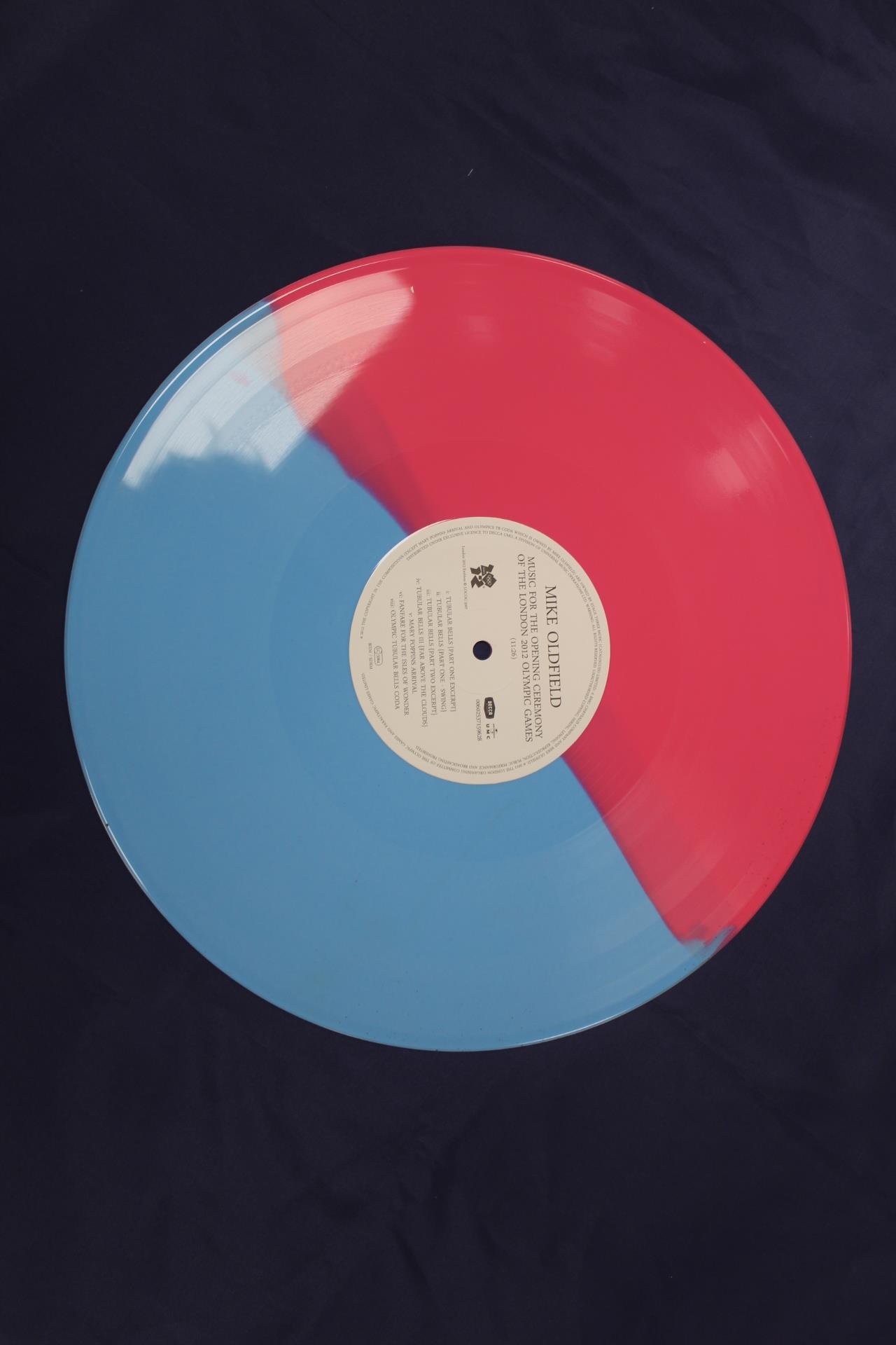 Mike Oldfield LP, London 2012 Olympic Games. Limited edition 482 of 500. Pink and blue vinyl. - Image 2 of 2