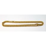 Gold Prince of Wales pattern necklet, 12.6g.