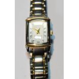 Armani lady's (mid-size) quartz bracelet watch, stainless steel and gilt.