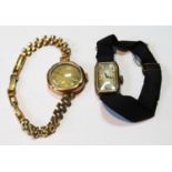 Two lady's 9ct gold watches.