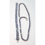 Tanzanite necklet with matching bracelet in silver.