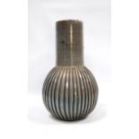 Poole Pottery onion shaped vase designed by Jenny Haigh with fluted bulbous base, marks to base,