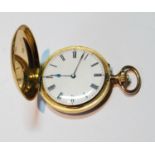 Swiss keyless lever watch, for Stewart, Glasgow, in gold hunter case, Swiss ‘18c’ marks,