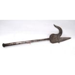 Indian elephant bull hook with etched decoration, 43cm.