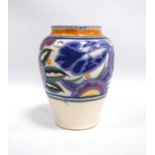 Poole Pottery 'Bluebird' pattern vase, designed by Trude Carter (Adams), painted by Rene Hayes,