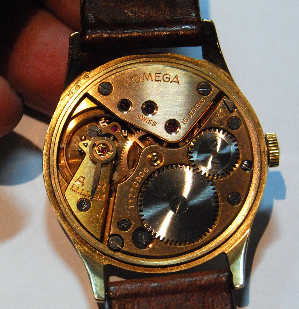 Gent's Omega watch, model 265, no. 11770004, with silvered dial in 9ct gold case, snap back, 1975. - Image 5 of 5