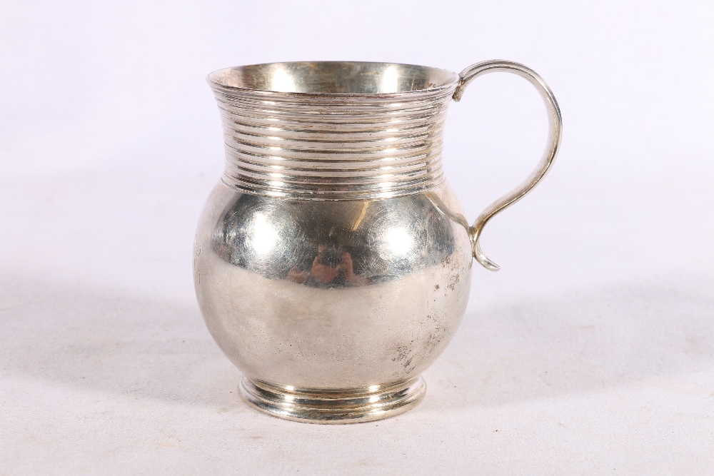 Edwardian Art Nouveau period christening mug of thistle shape by George Edward & Sons (George Edward