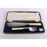 Pair of Victorian silver bladed fish servers by Henry Wilkinson & Co, Sheffield 1868 in fitted case