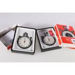 Two Heuer Leonidas stopwatches ref 508/201 boxed, (2)