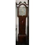 Husband of Kirkcaldie (Kirkcaldy) longcase Grandfather clock with arch top painted with John