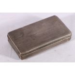 Dutch second grade 833 silver cigarette box with interior inscription "Aan Poulus Aarts Die