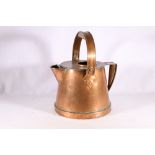 19th century copper watering can with swing handle and Art Nouveau style tulip brackets, 38cm tall
