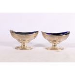 Pair of George III silver table salts of navette shape by Stephen Adams I or II, London 1800, 127g