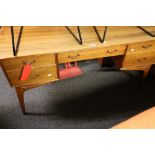 Mid 19th century walnut and teak dressing table and wardrobe, each of simple rectangular form,