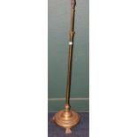 Brass adjustable telescopic standard lamp, the base stamped E & Co
