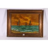 Manner of HENDRIK WILLEM MESDAG (1831-1915) Sailing boats Signed oil on canvas, 39cm x 46cm