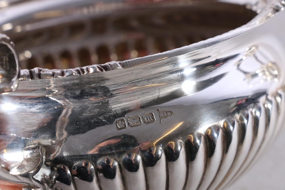 Edwardian Art Nouveau period silver five-piece teaset with gadrooned decoration by Walker and - Image 2 of 2