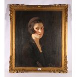 19th CENTURY SCHOOL Portrait of Ms V B Holland Oil on canvas, 60cm x 50cm