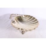 Italian Olri white metal shell dish inscribed "Riproduzione di un antico argento (da una