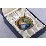 Modern Moorcroft Enamels paperweight by Fiona Bakewell of Woodmouse pattern, 7cm diameter, boxed