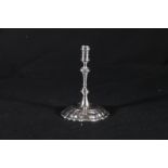 Antique silver altar candlestick raised on socle base, makers marks rubbed, London, date letter S in