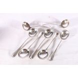 Set of five Edwardian silver rat tail soup spoons of oar pattern by Thomas Bradbury & Sons Ltd,