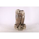 Royal Copenhagen porcelain Barn Owl Fused group, number 283, 32cm tall, originally modelled by