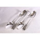 Set of four Victorian silver table spoons of fiddle pattern by Robert Williams, London 1841, 248g