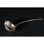 Georgian silver ladle of double struck king's pattern by Charles Eley, London 1825, 302g