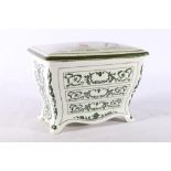 Royal Doulton biscuit box for Huntley and Palmers in the form of a commode with nursery rhyme top "