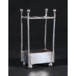 Edwardian Art Nouveau period novelty silver pen nib wipe in the form of a stick stand by Sampson