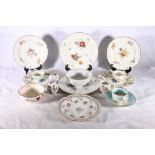 A group of 18th and 19th century ceramics including a pair of Caughley plates, dishes, sifter, tea