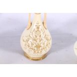 Royal Worcester and Grainger porcelain including blush ivory bottle vase, floral decorated sugar