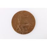 WWI death plaque or dead man's penny for Alexander Fraser