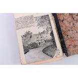 Early to mid 20th century autograph sketch book containing autographs, verse, watercolours,