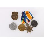 WWI trio of 49169 Sapper G Drennan of Royal Engineers including war medal, victory medal and 1914-15