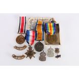 WWI medal of S-10111 Corporal Robert Rae of the Gordon Highlanders including WWI war medal and