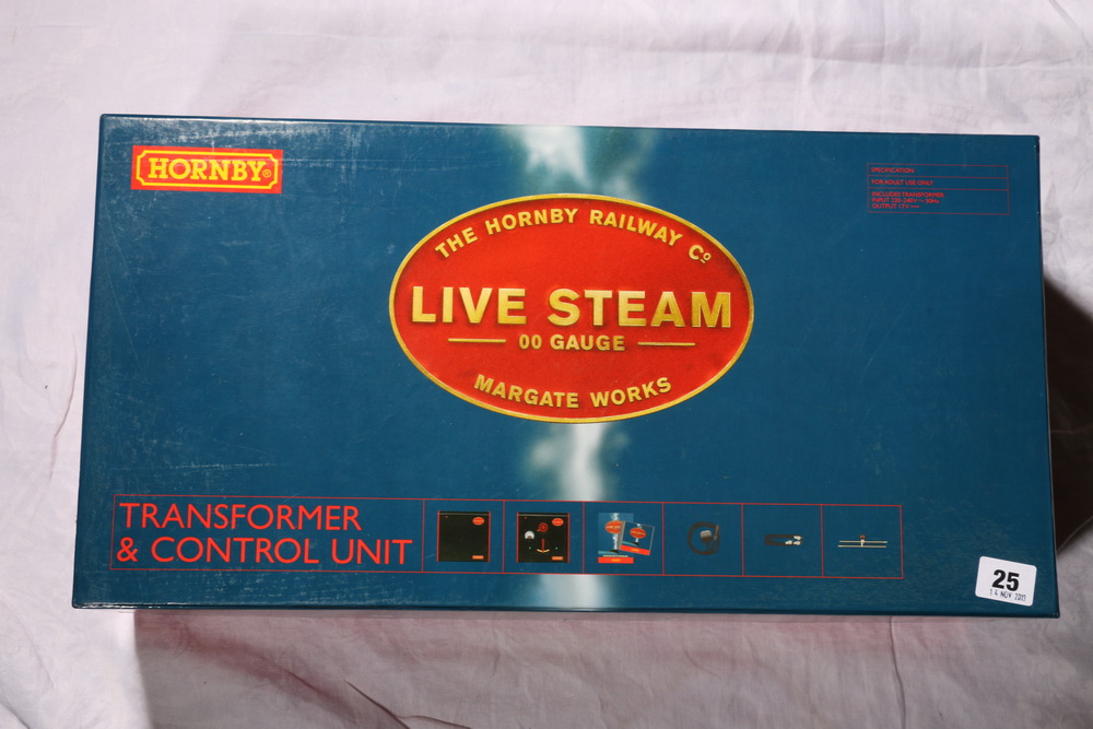 Hornby OO gauge model railways R8205 Live Steam Transformer and Controller Unit boxed etc.