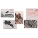 Four postcards showing Henry Alexander Jr descending Ben Nevis in a Ford model T in 1911, the