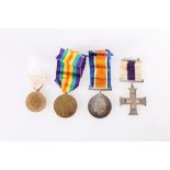 George VI (GRI) Military Cross MC, WWI war medal and victory medal (CAPT W SMITH) and a British