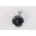 Military style Elgin open faced keyless pocketwatch, the reverse incised "A105659" with War