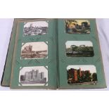 Edwardian Art Nouveau Design postcard album containing over 200 postcards of Castle interest