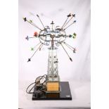 Meccano electrically operated tower with revolving spherical top, 87cm tall