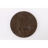 WWI death plaque or dead man's penny for George Fergus with copy papers 28884 Private George