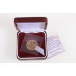 UNITED KINGDOM Elizabeth II gold sovereign 2001 in issue box with certificate of authenticity by The