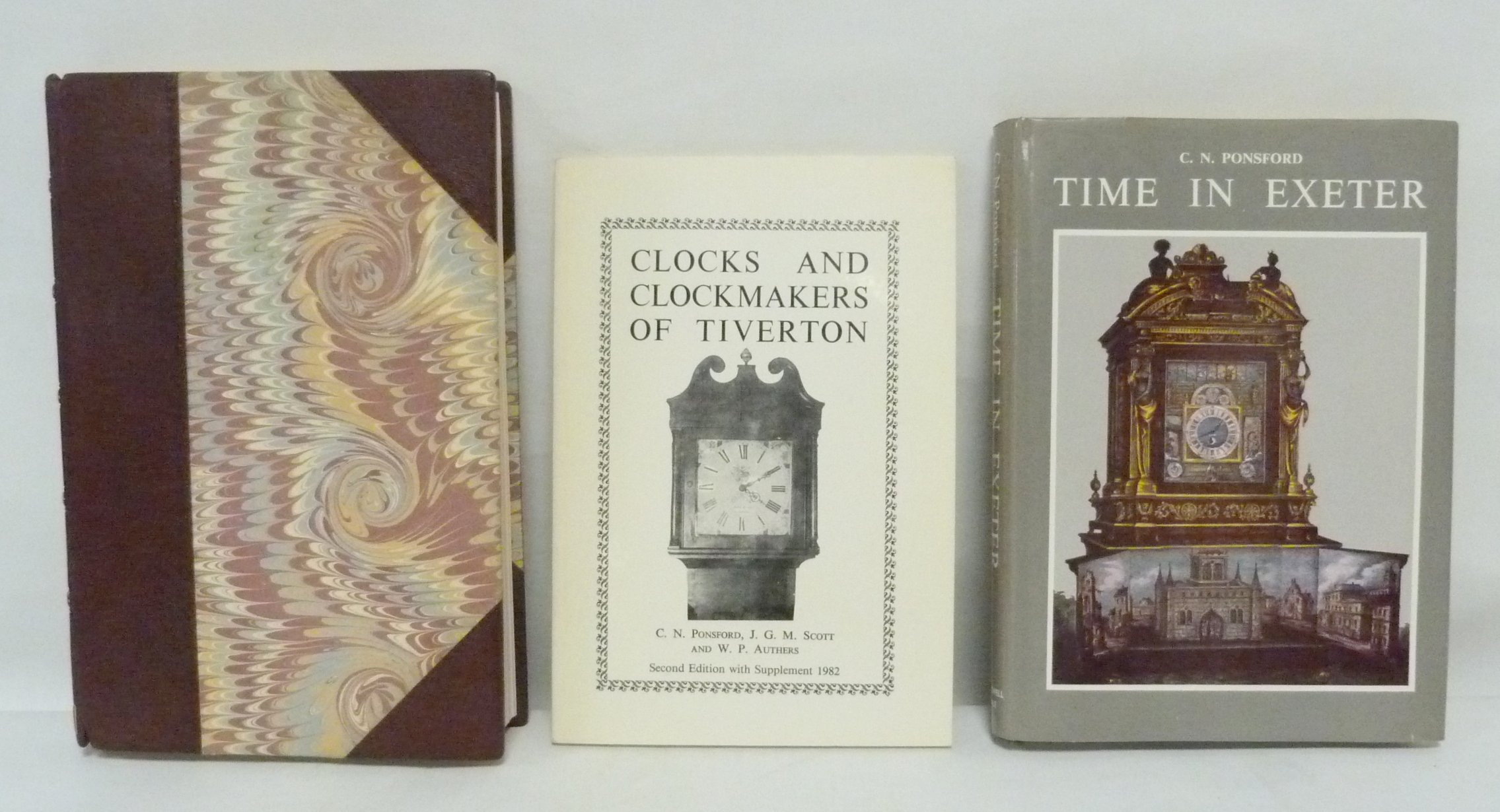 PONSFORD CLIVE N.  Devon Clocks & Clockmakers. Illus. Nice rebound half maroon morocco, marbled